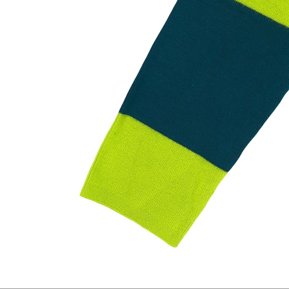 Victor Glemaud X Target Striped Mock Turtleneck Pullover Sweater Teal/Lime Sz M - Picture 3 of 11